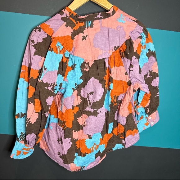 Porridge Colorful Floral Women's Blouse 100% Cotton size Small - Picture 6 of 8